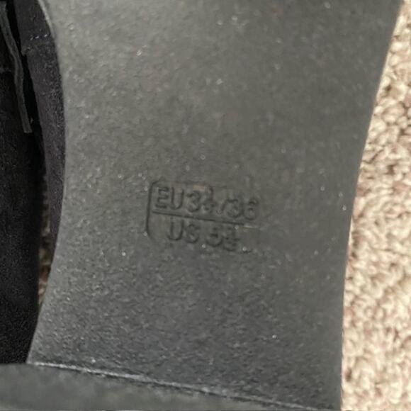 The Flexx Vera Pelle Black Suede Loafers 2.5" Block Heels Women's Size 5.5M - Picture 13 of 14